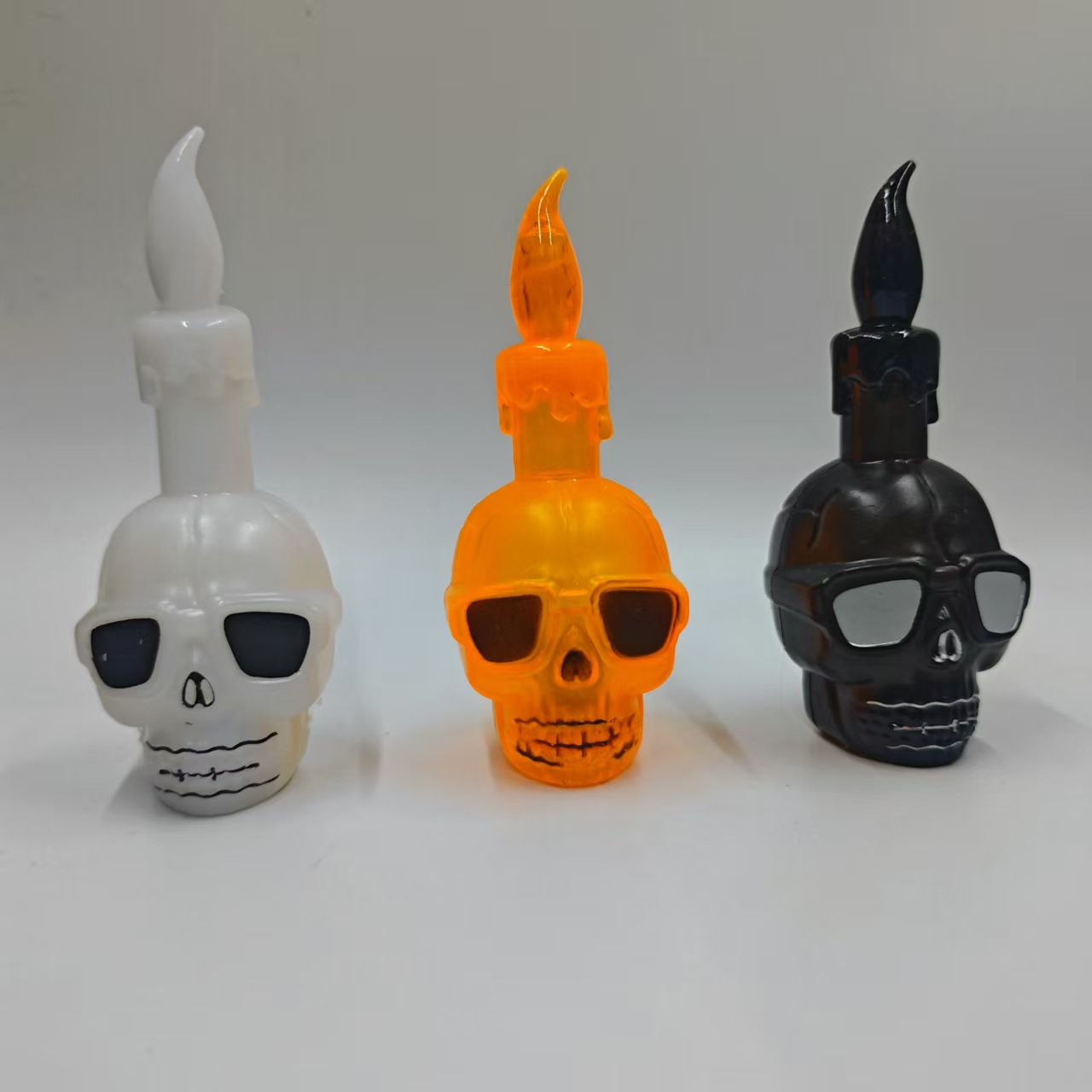 万圣节装饰用品LED发光小夜灯鬼灯骷髅头灯饰发光七彩夜灯