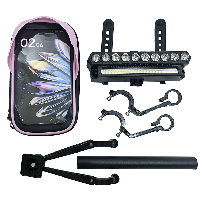 250403 Bicycle Light Pack Combination Cycling Set 2-in-1 Outdoor Strong Light Cycling Headlight Touch Screen Storage Waterproof Mobile phone case Application Scenario