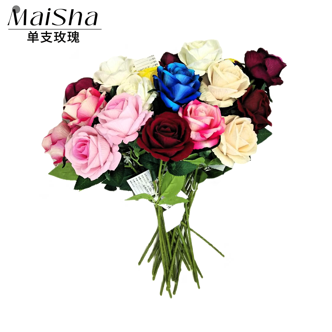 Simulated single rose bouquet, anti-real flower wedding decoration, plant flower cloth decoration, simulated flowers