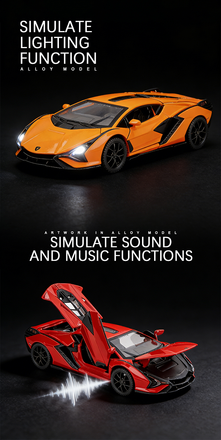 1:32兰博闪电跑车合金模型玩具车儿童玩具车模小汽车合金车玩具车趣味收藏详情5