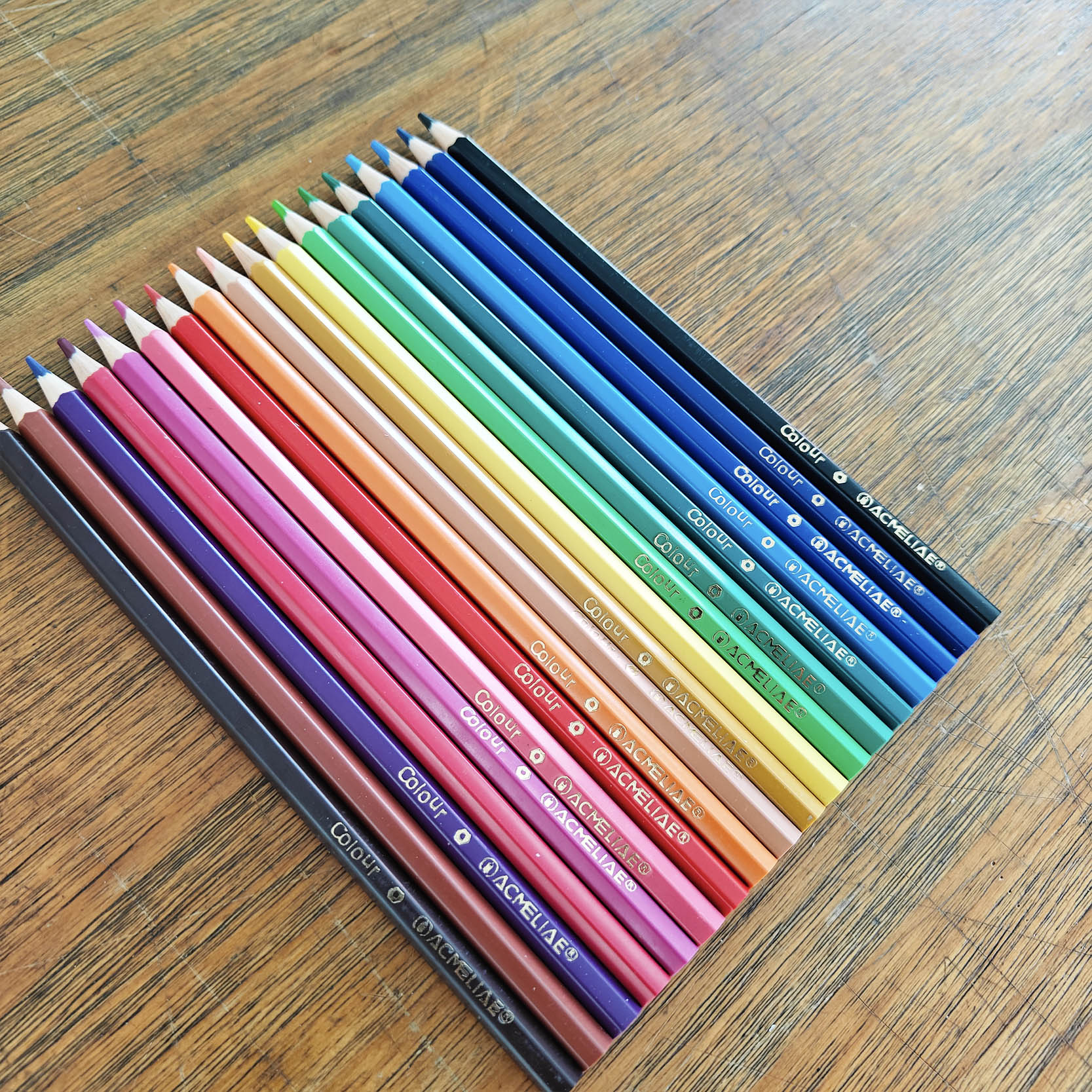 ACMELIAE PCP-018 18 colors Woodfree Hexagonal Color Pencil Specification drawing