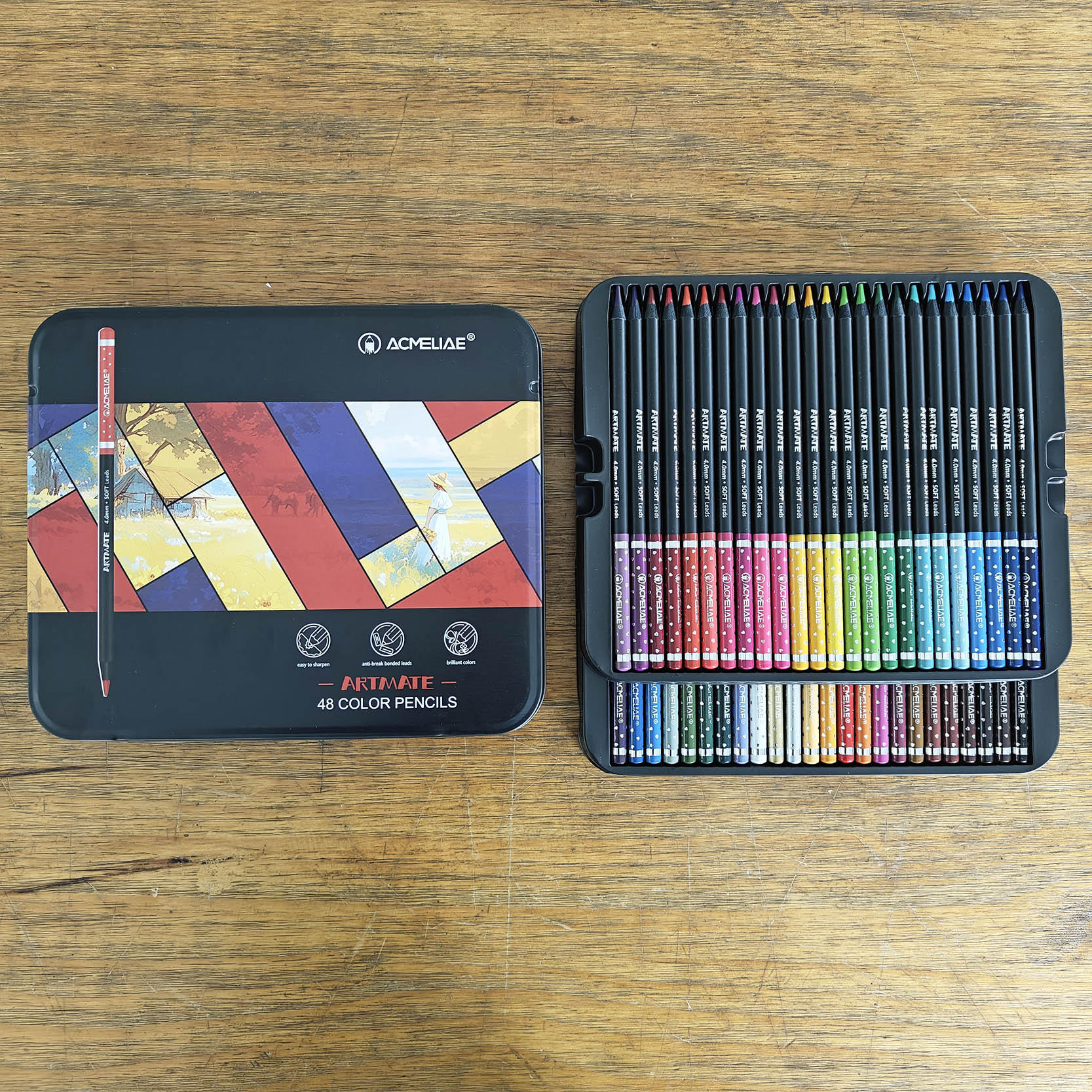 ACMELIAE 48 Colors Artmate Set /Tin Box full figure