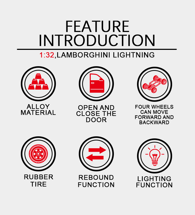 1:32兰博闪电跑车合金模型玩具车儿童玩具车模小汽车合金车玩具车趣味收藏详情2
