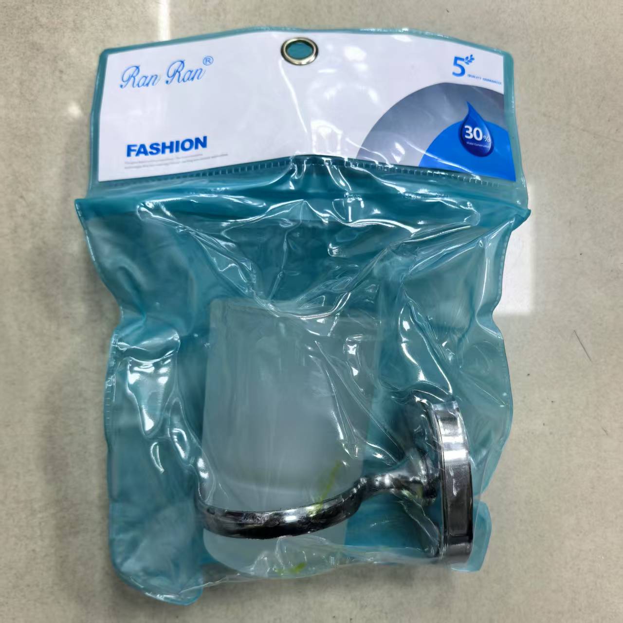 RR-GJ125不锈钢杯架+玻璃漱口杯