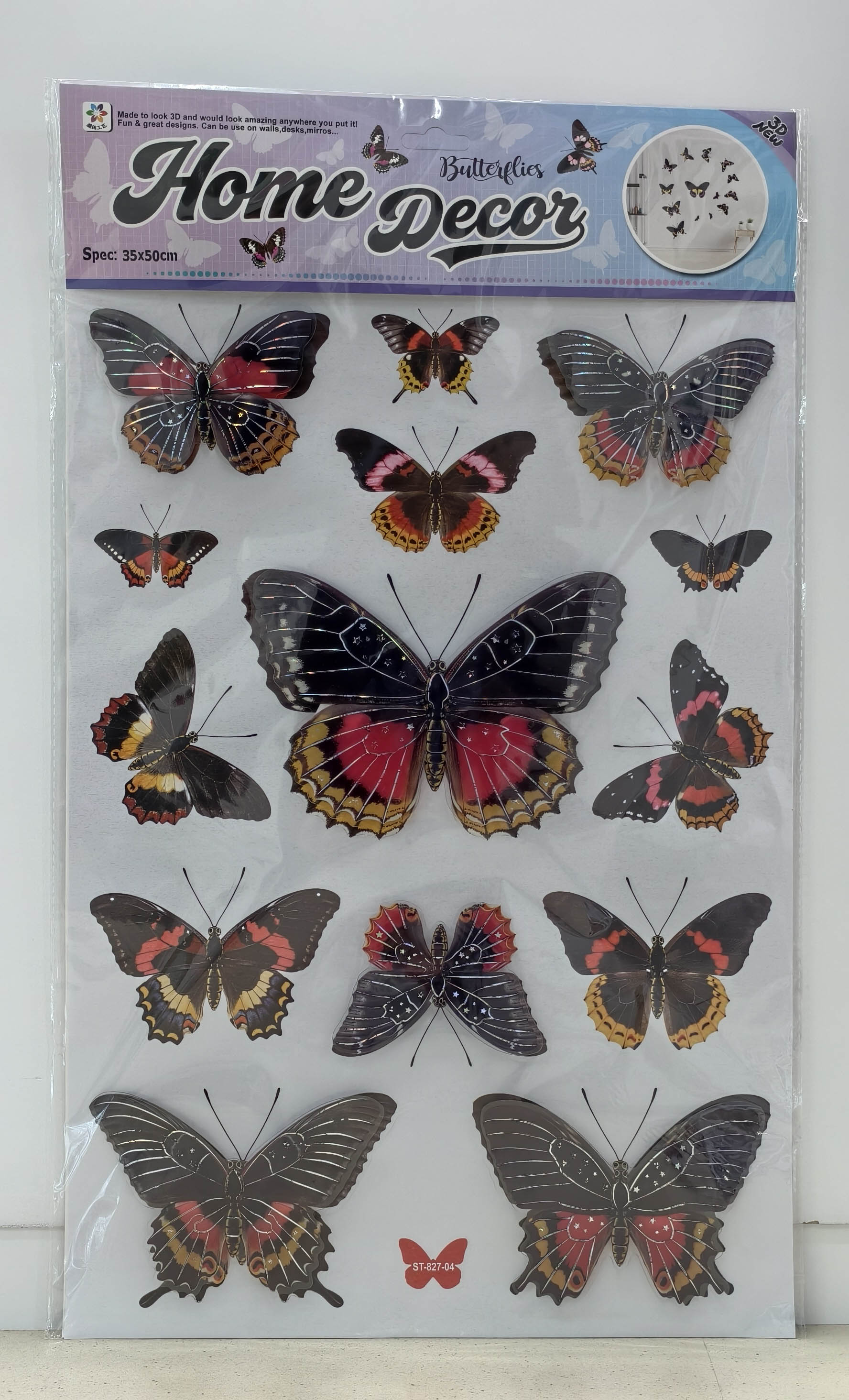 ST827 Butterfly Layer Decorative Stickers Specification image