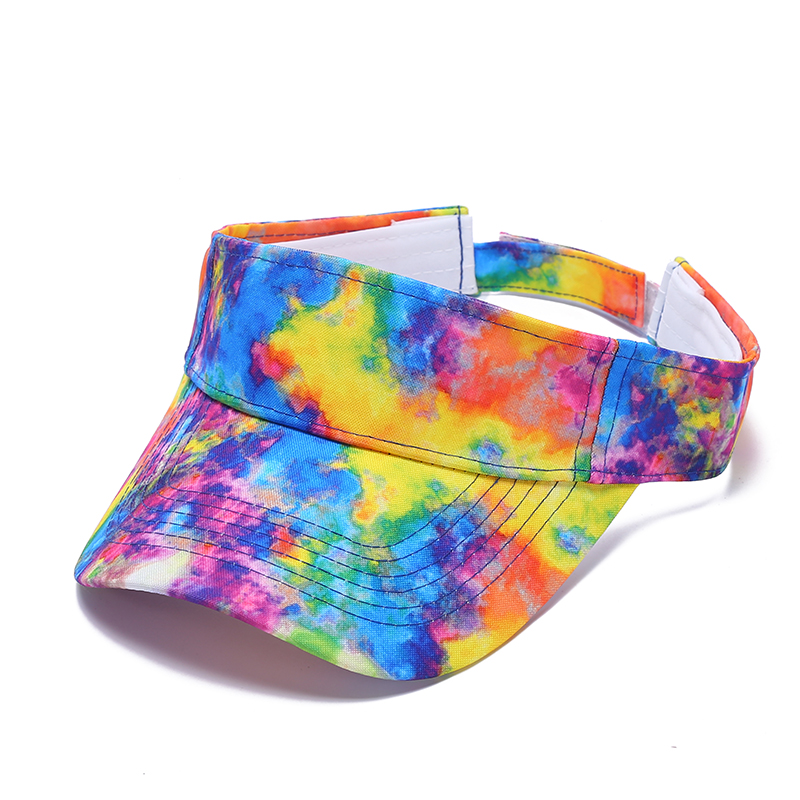 New hip-hop style tie-dye baseball cap, summer tie-dye printed windproof sun hat, outdoor camouflage gradient open-top cap
