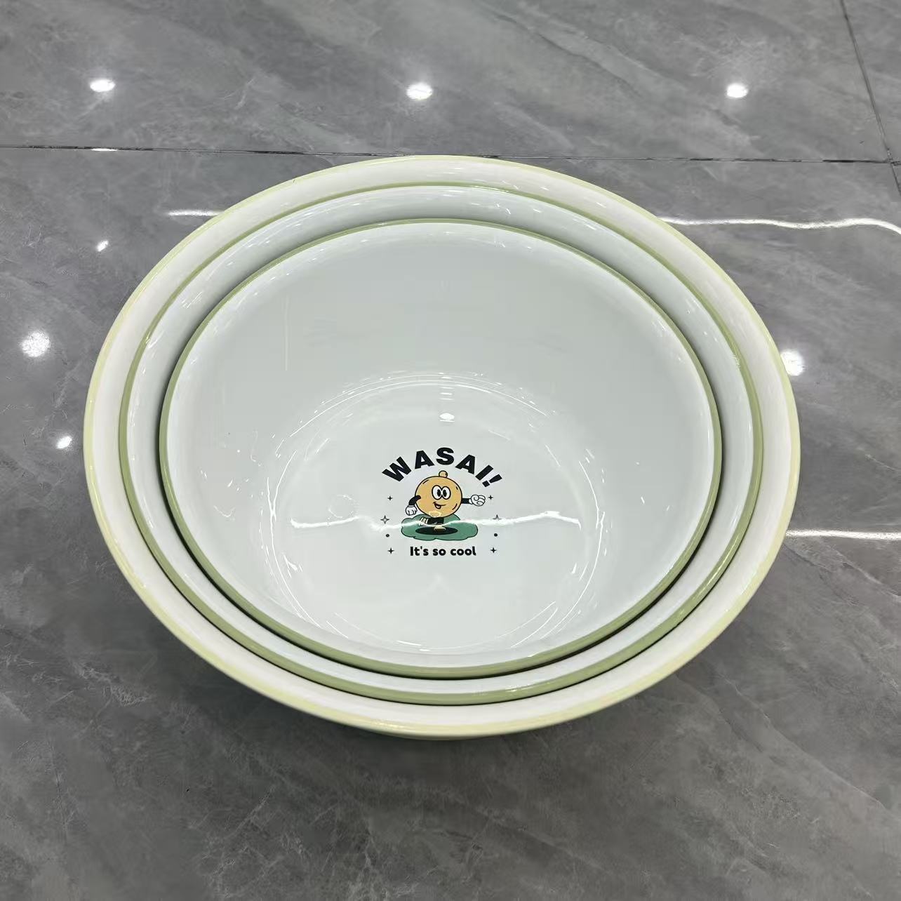 Cute cartoon printed household basin set, multi-functional PP plastic washbasin, kitchen and bathroom multi-purpose basin, plastic basin wholesale details Picture