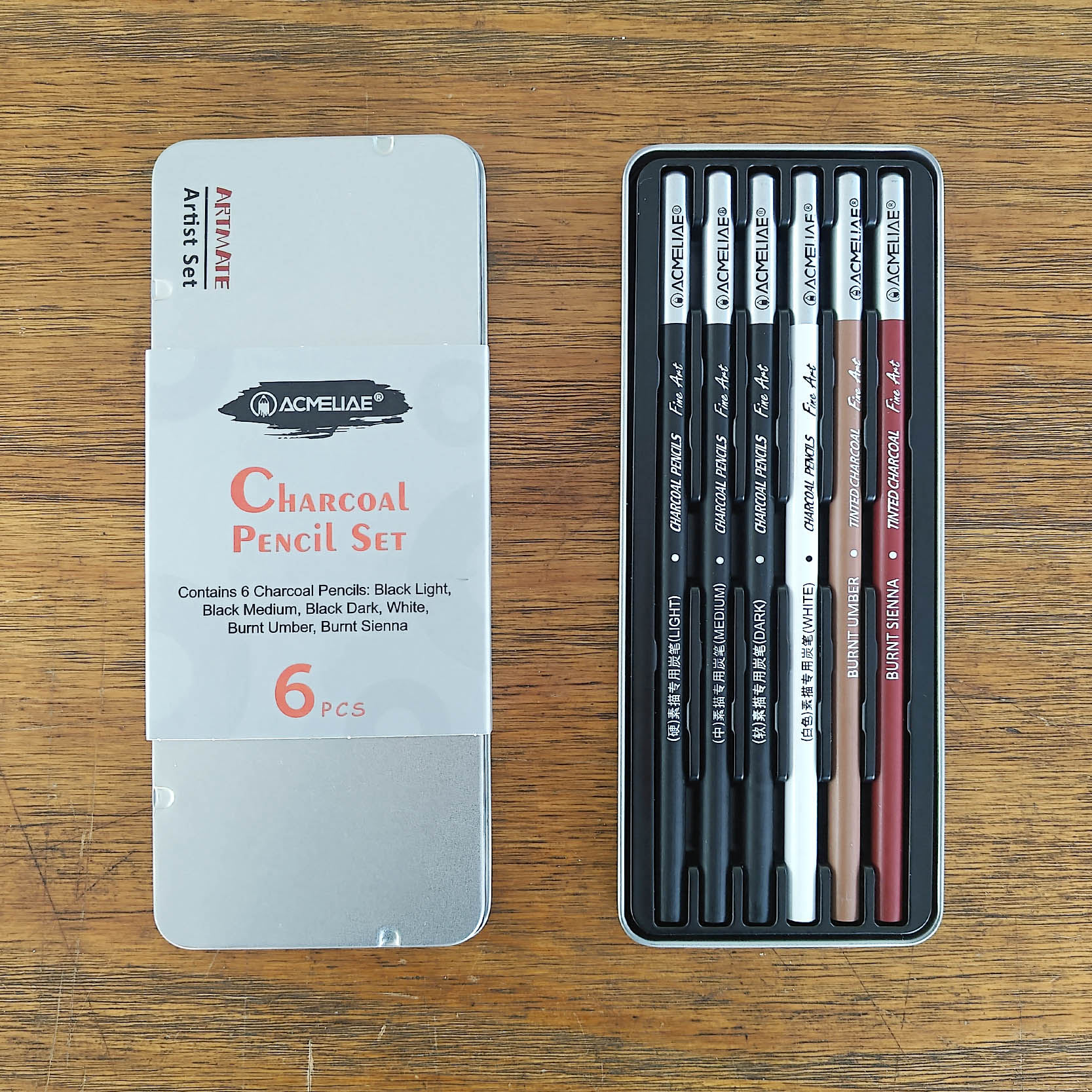 ACMELIAE C0006 6PCS Charcoal Pencil/ Tin Box full figure