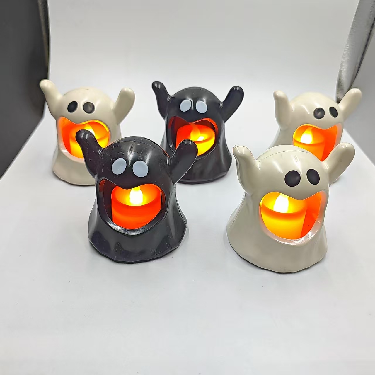 万圣节夜南瓜灯幽灵蜡烛灯桌面摆件店铺氛围场景布置装饰道具摆件