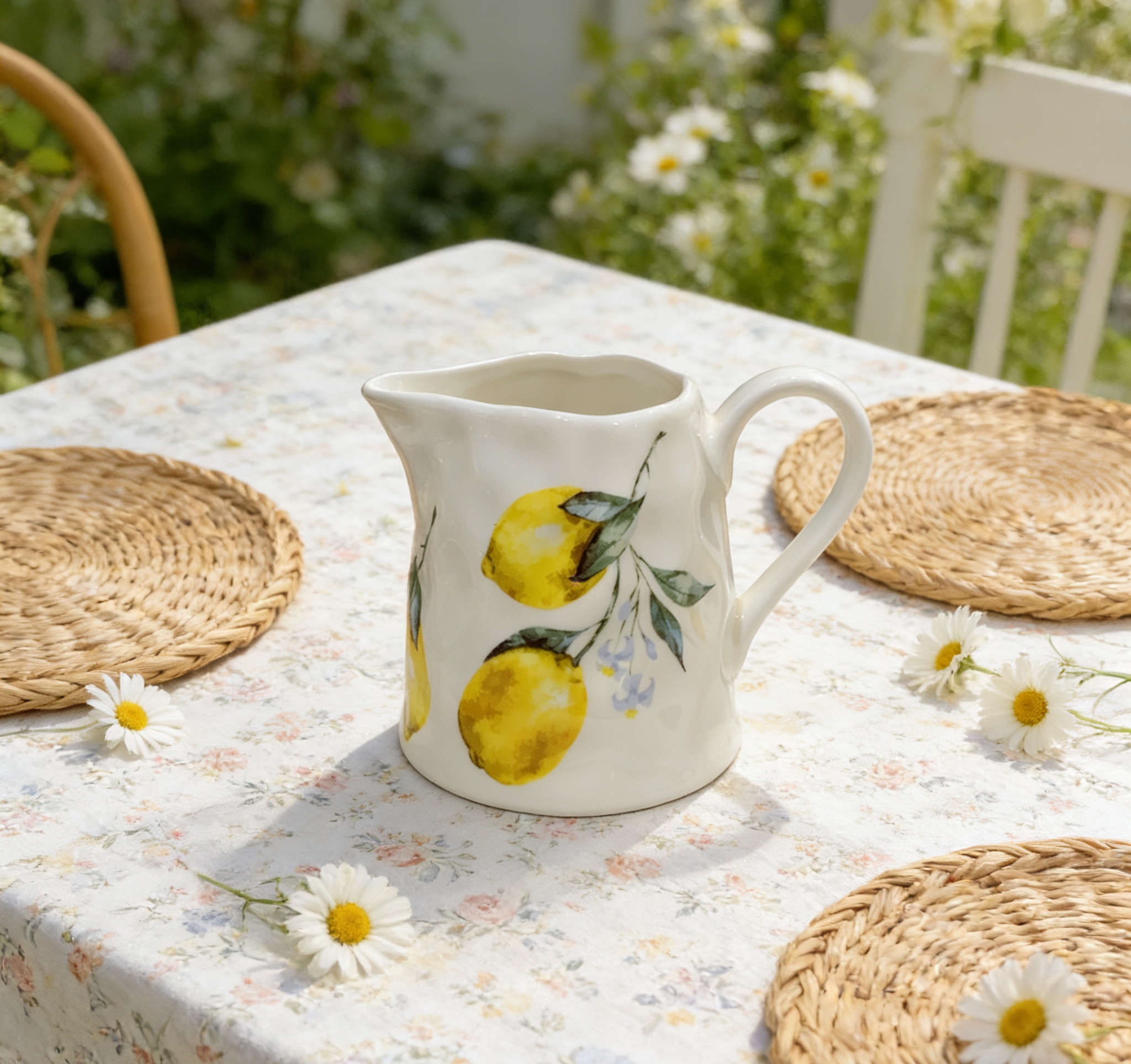 ins风柠檬陶瓷奶壶 家用咖啡奶盅小奶罐 高颜值早餐壶餐具