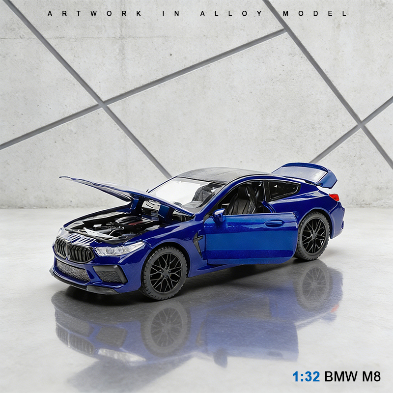 1:32 BMW M8 alloy car model toy car, small car model, children's toy car model, collectible display item, alloy material Application Scenario