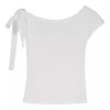 A chic and high-end bow tie off-the-shoulder T-shirt for women, a summer sexy and hot girl with a unique and beautiful design Application Scenario