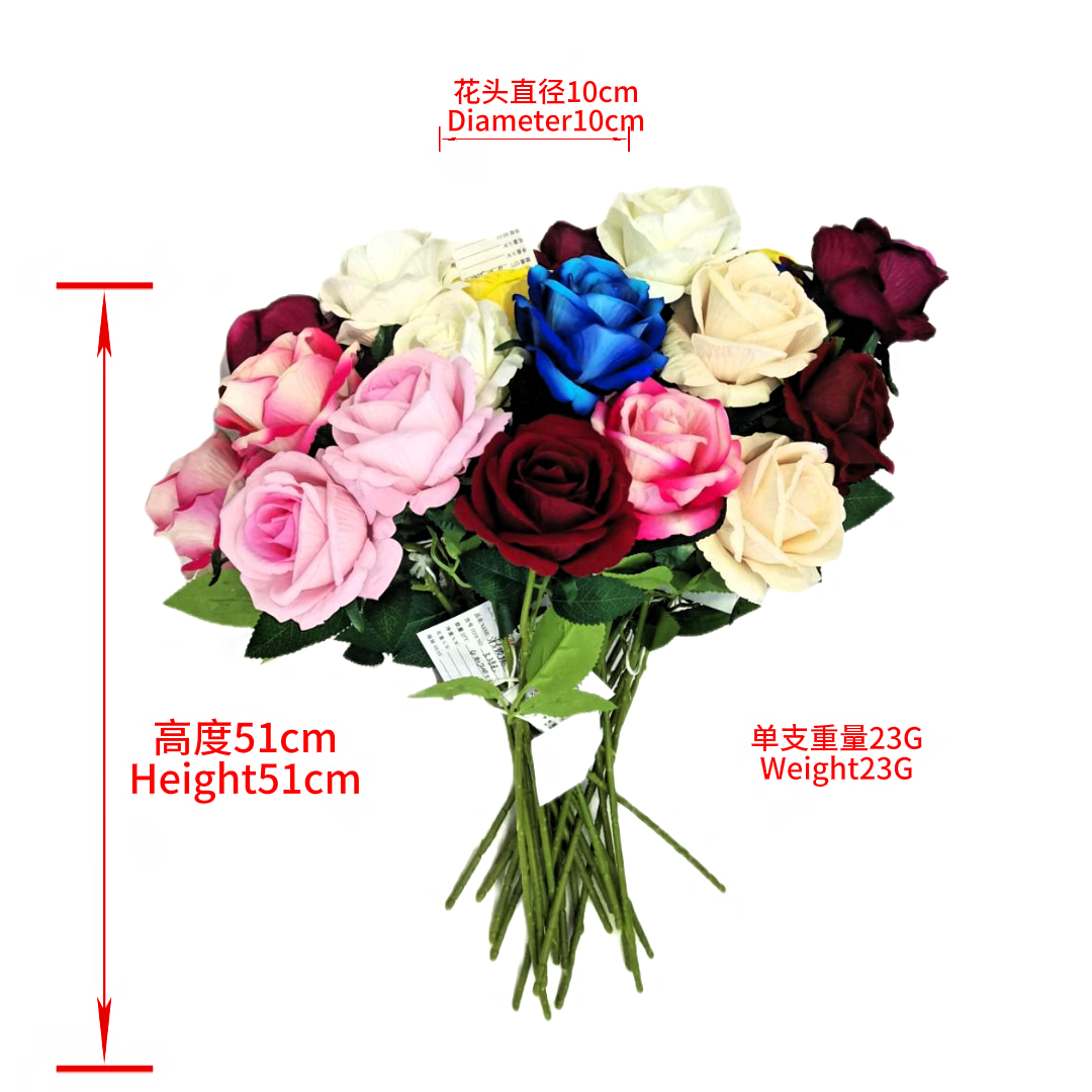 Simulated single rose bouquet, anti-real flower wedding decoration, plant flower cloth decoration, simulated flowers details Picture