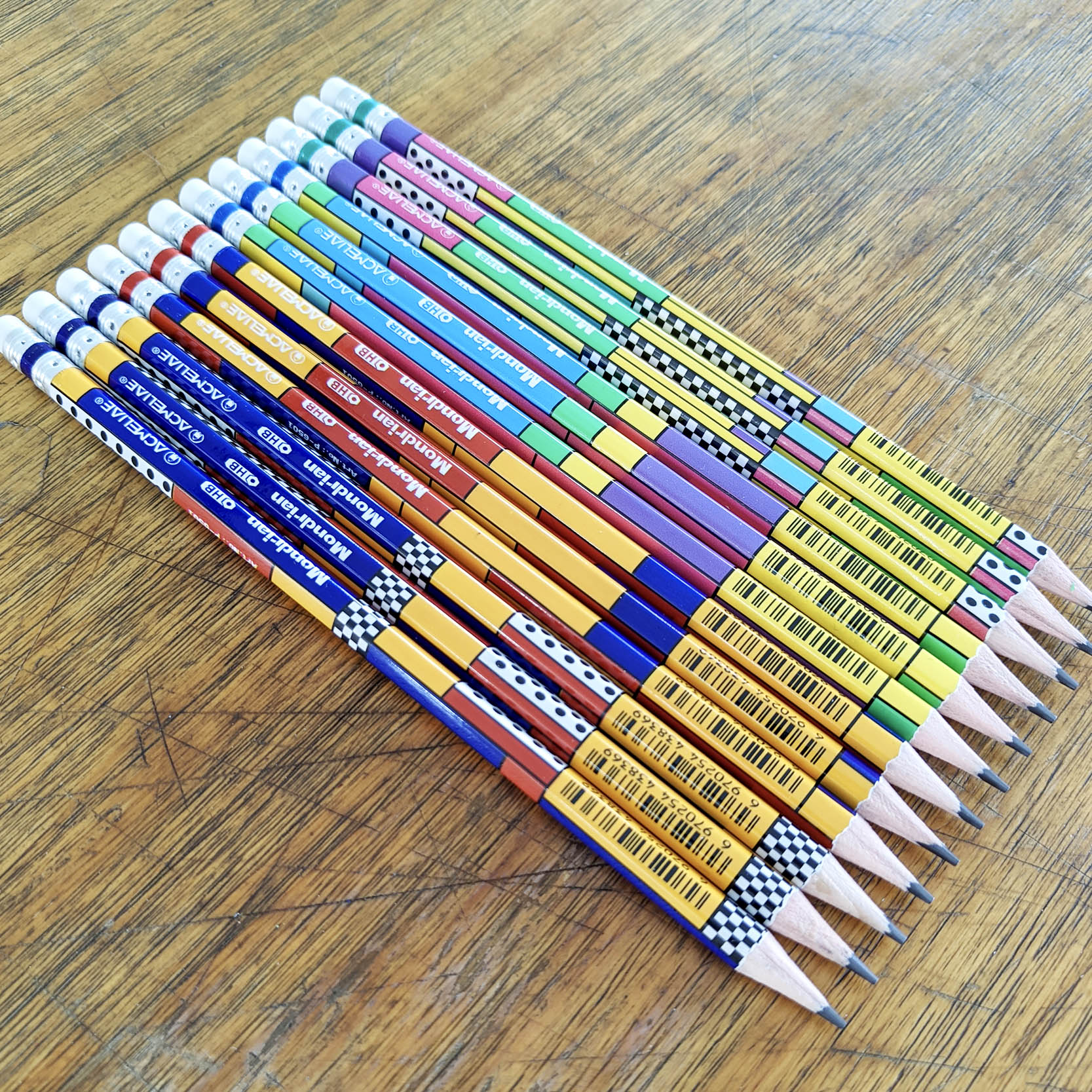 ACMELIAE P-6501 12PCS Mondrian HB Pencil details Picture