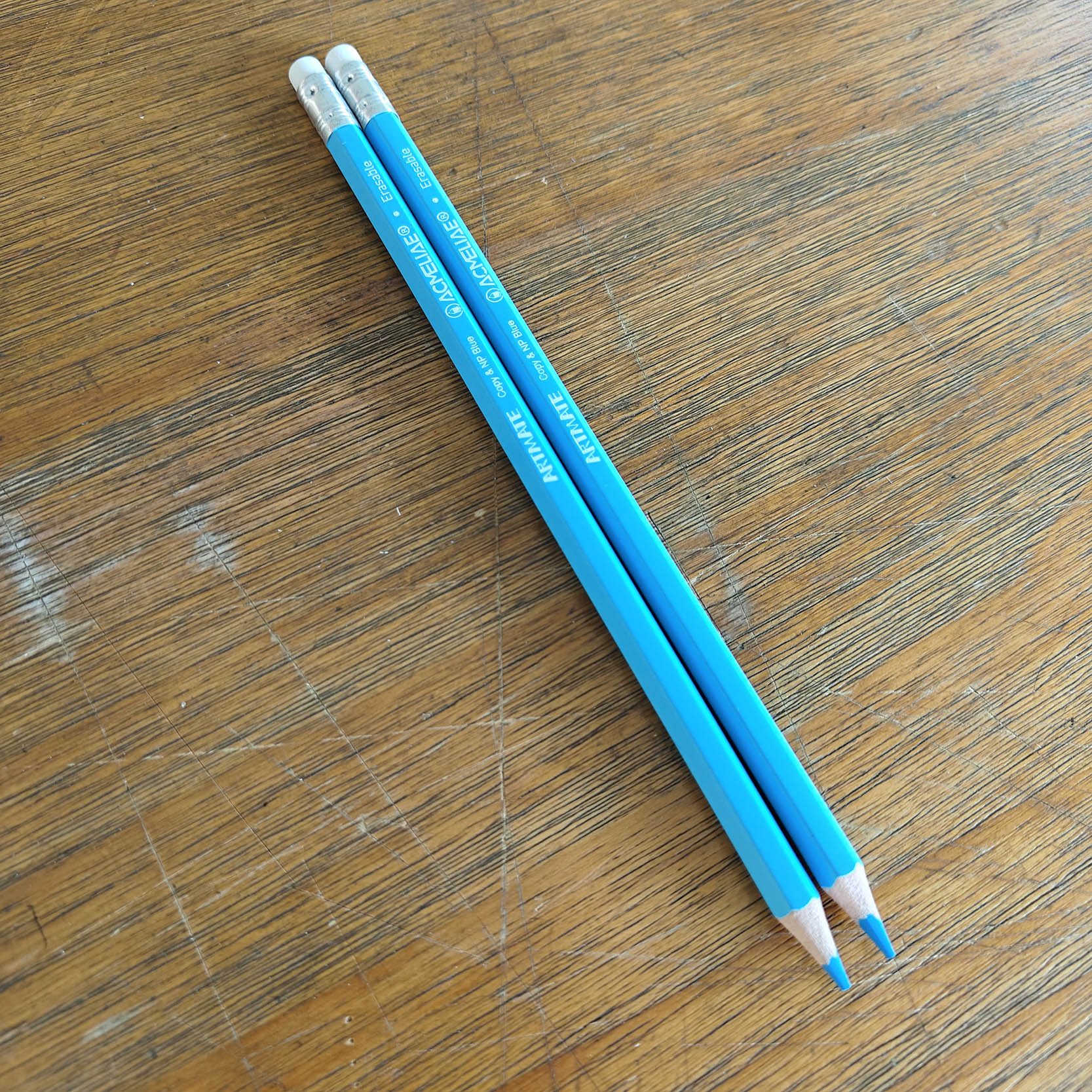 ACMELIAE 2 PCS Blue Color Erasable Color Pencil/Blister Card details Picture