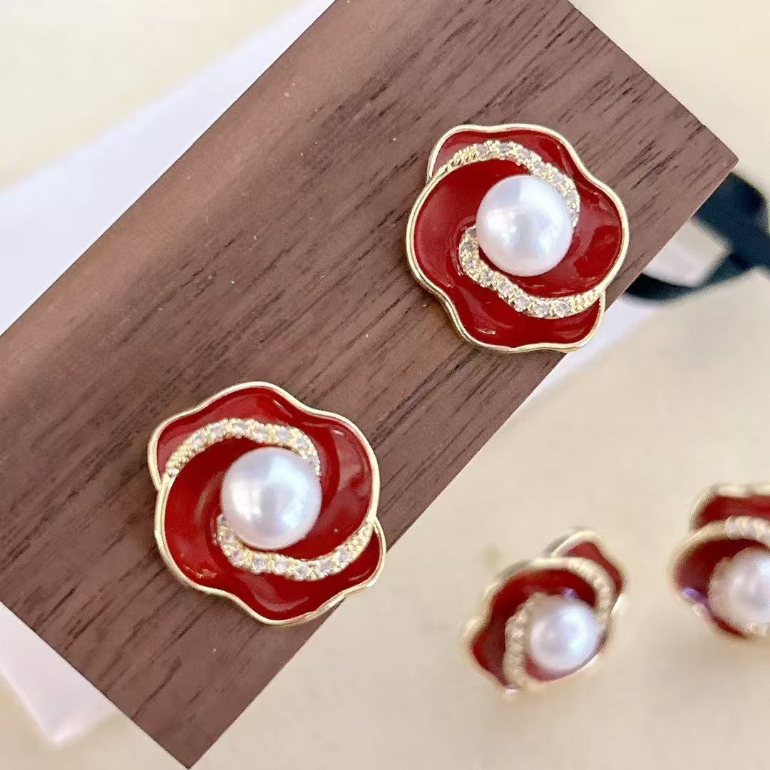 新款上新气质爆款来袭鸢尾花系列珍珠项链珍珠项链产品图