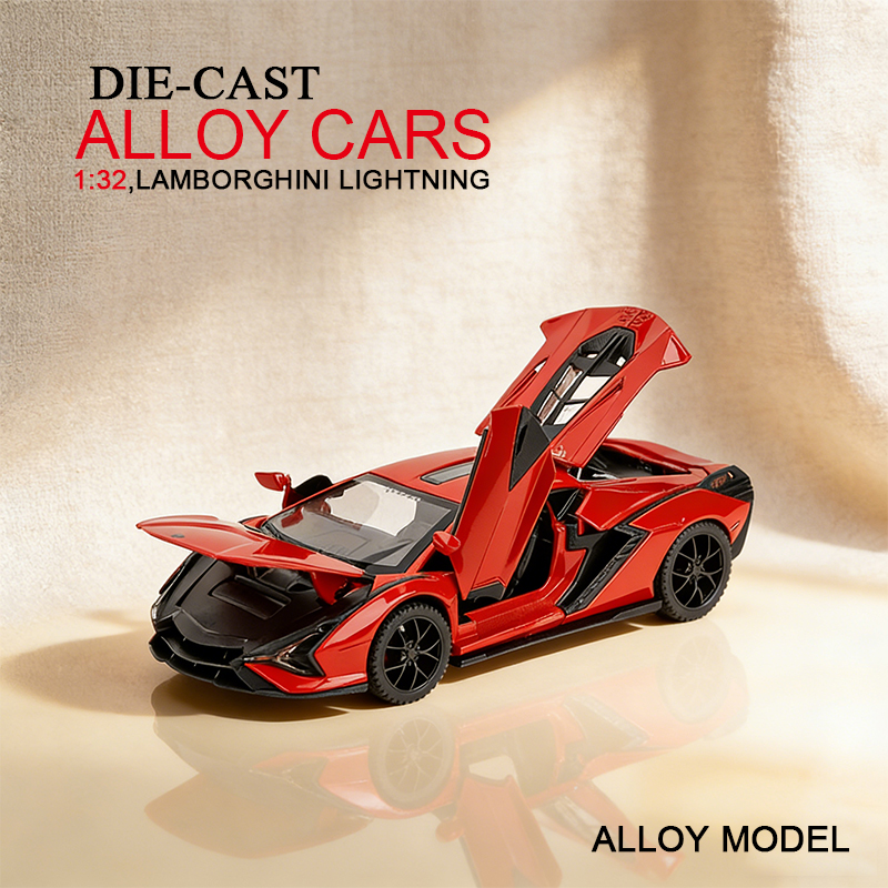 1:32兰博闪电跑车合金模型玩具车儿童玩具车模小汽车合金车玩具车趣味收藏