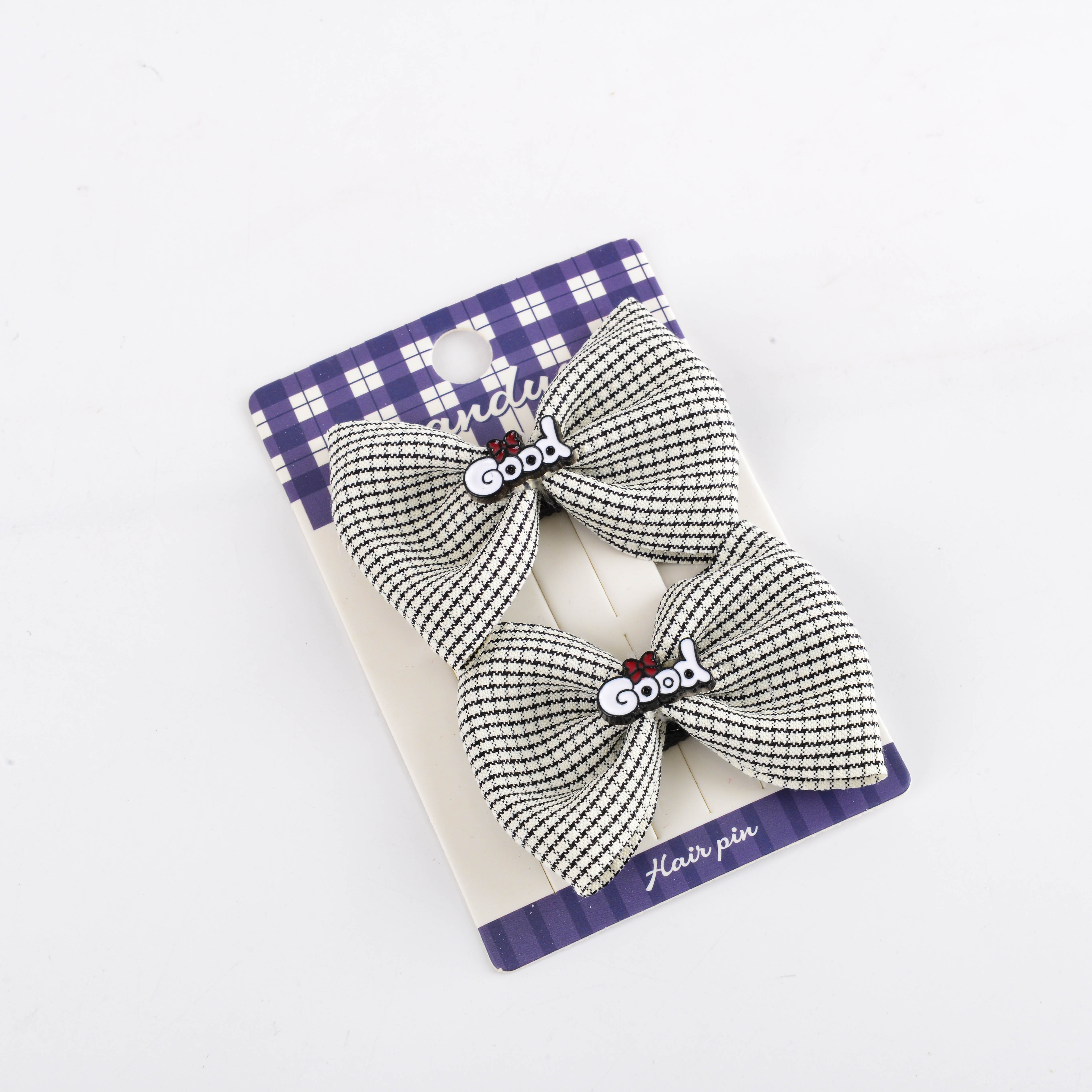 Elegant college style checkered bow headwear, braids, duckbill clips, BB clips, sweet and cute hair clips and hairpins Specification image