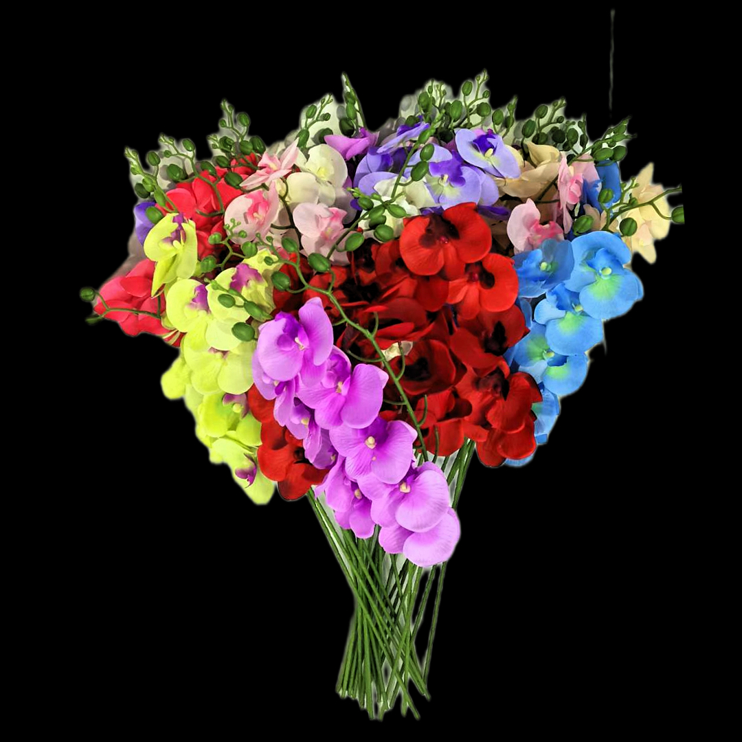 Simulated color Phalaenopsis flower bouquets, flower stems, floral art, preserved flowers, decorative bouquets, flower mud, creative handcrafted gifts Application Scenario