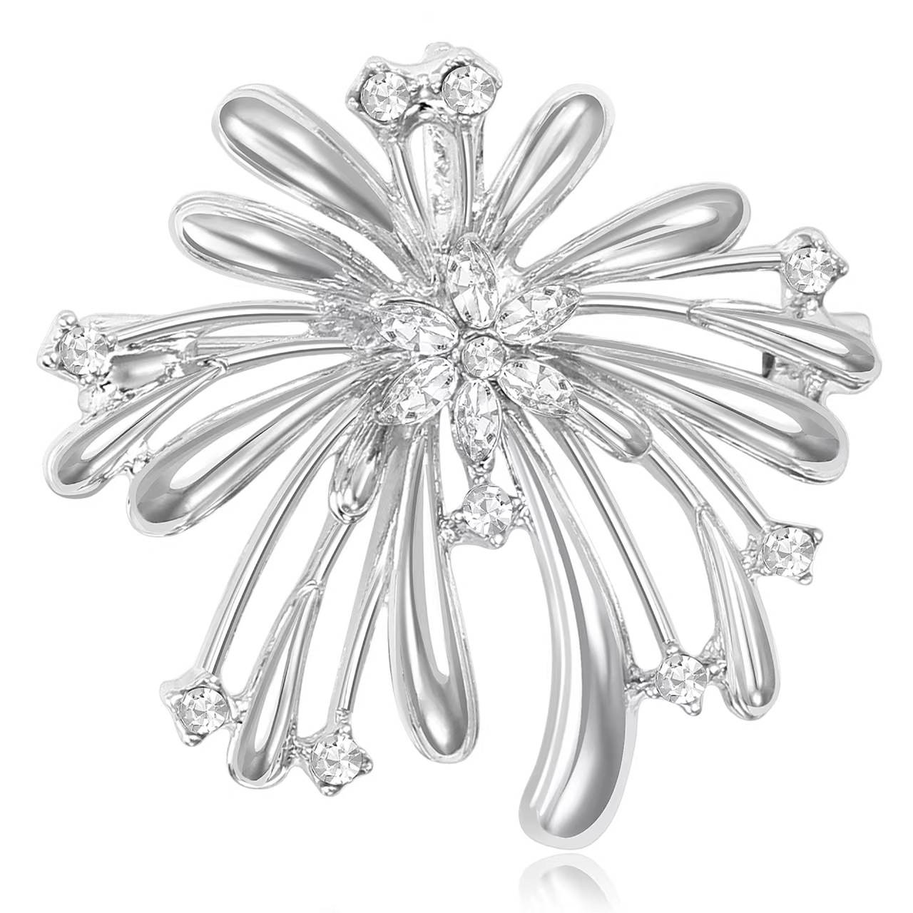 新款创意水钻烟花胸针时尚百塔简约气质大衣西服服装配饰别针胸花 详情2