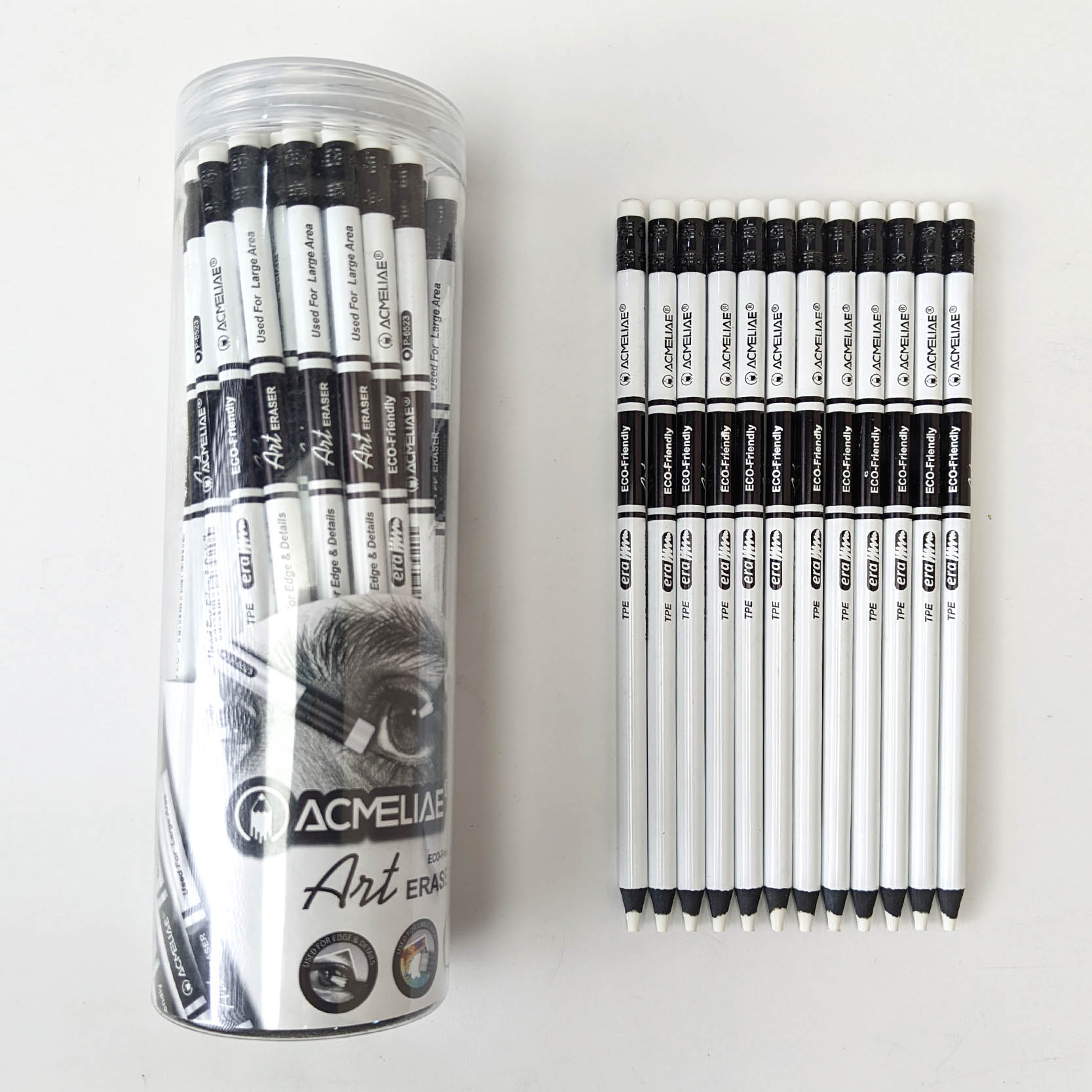 ACMELIAE 48PCS Eraser Pencil/PET Tube full figure