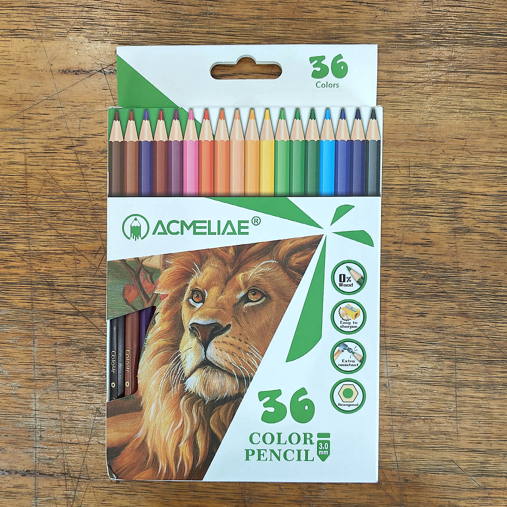 ACMELIAE PCP-036 36 colors Woodfree Hexagonal Color Pencil full figure