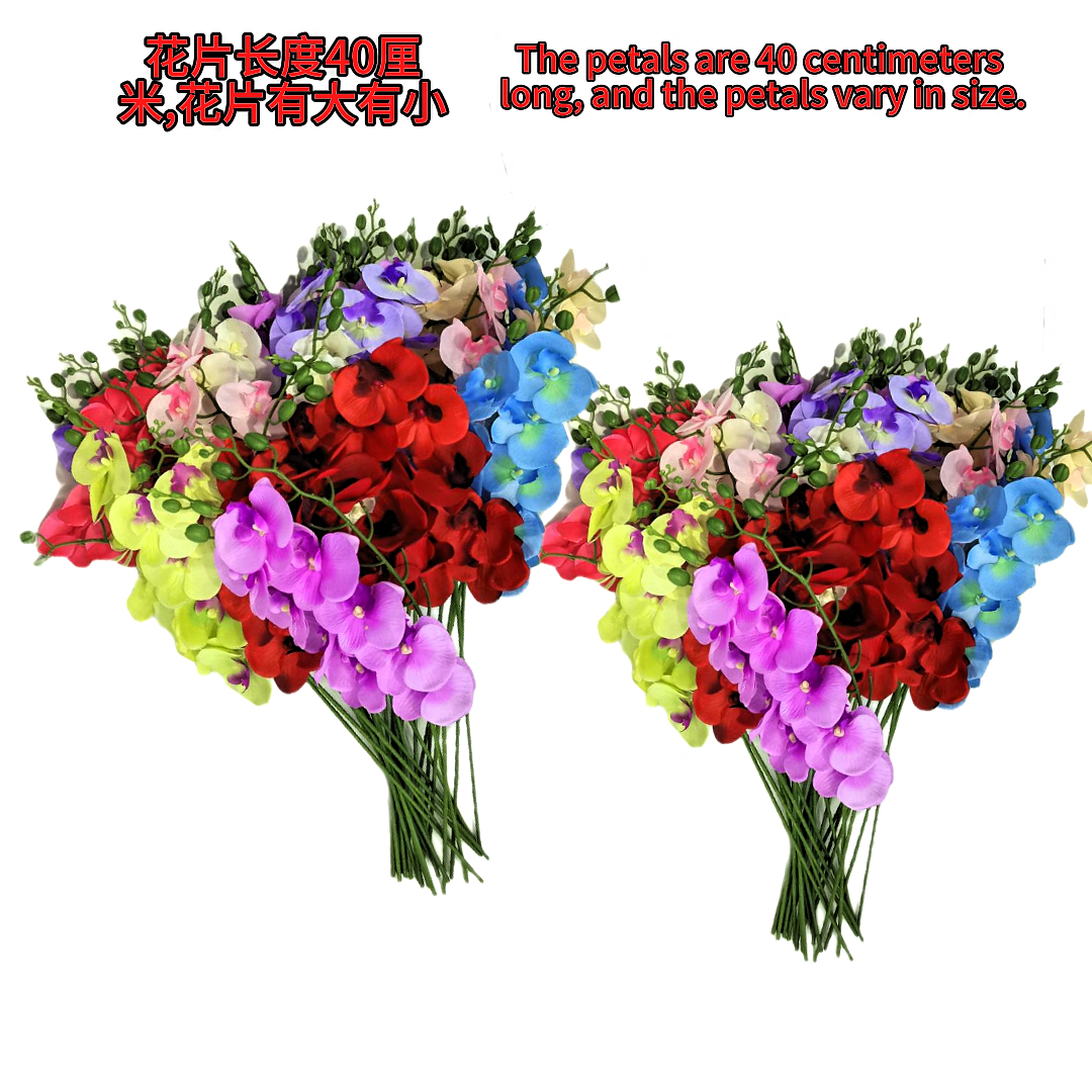 Simulated color Phalaenopsis flower bouquets, flower stems, floral art, preserved flowers, decorative bouquets, flower mud, creative handcrafted gifts Specification image
