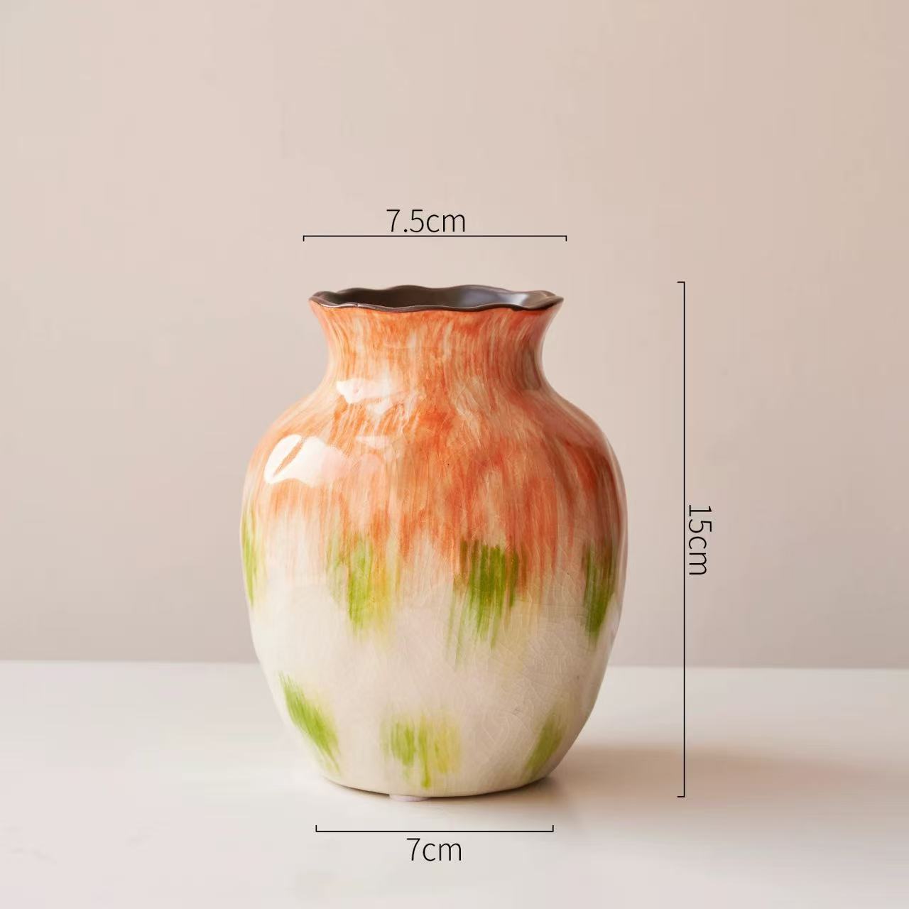 花瓶/亚克力小花瓶打不破/珐琅彩瓶/陶瓷花瓶/花瓶陶瓷细节图