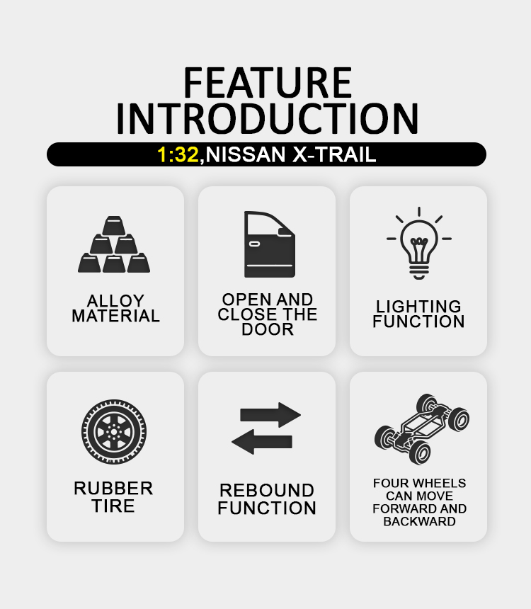 1:32日产X-TRAIL合金汽车模型1比32比例车模玩具车车模收藏玩具车小汽车详情2