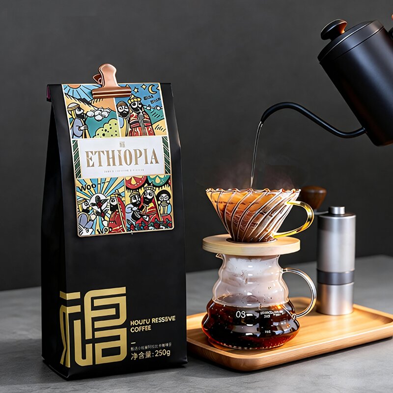 埃塞俄比亚进口单品精品咖啡豆手冲美式日晒浅烘定制新鲜烘焙花果酒香250G