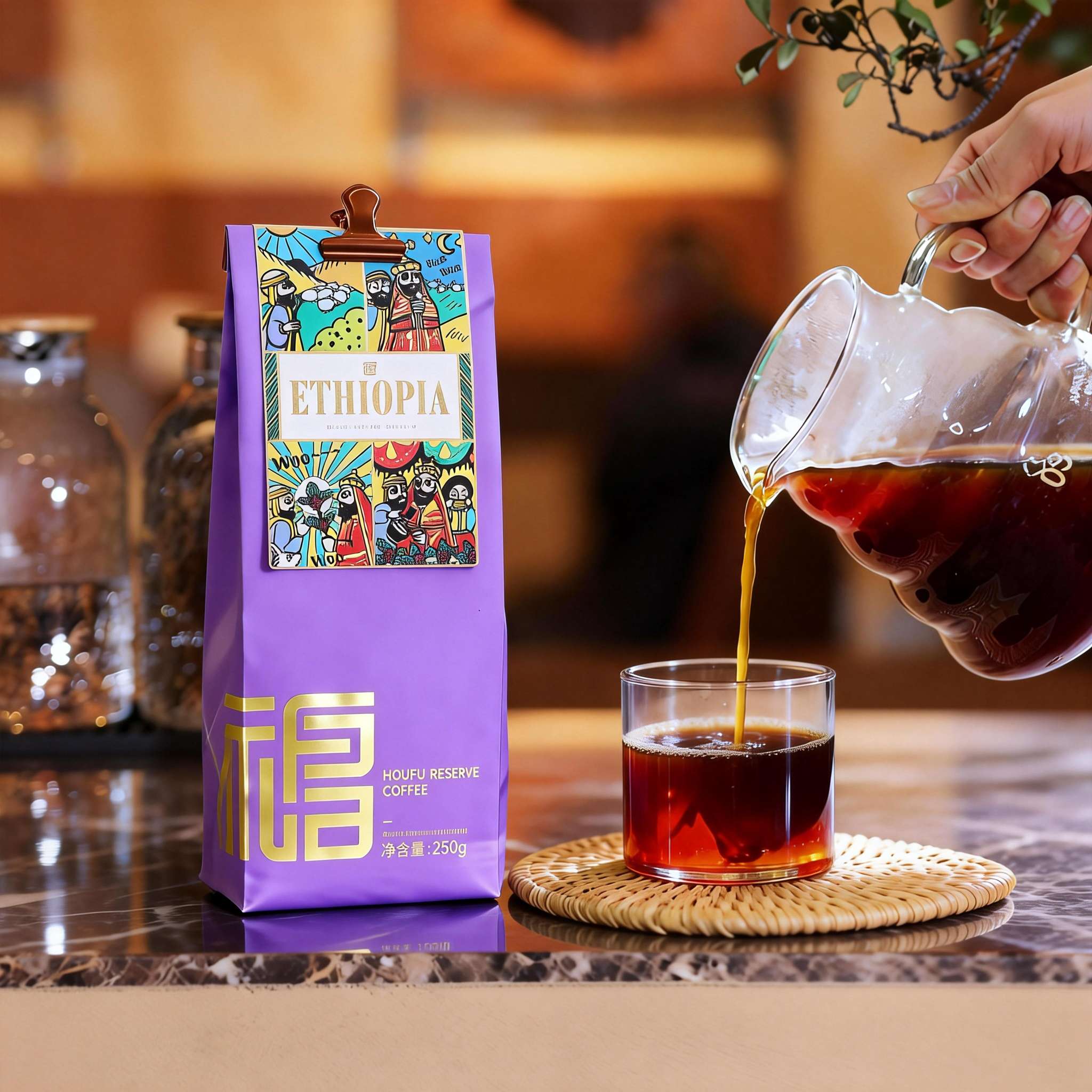 埃塞俄比亚冠军手冲精品咖啡豆日晒浅烘美式新鲜烘焙250G