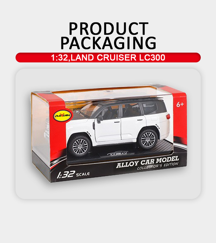 1:32 alloy car model, white Toyota Land Cruiser LC300 toy car model, children's toy car, car model collectible pic 9