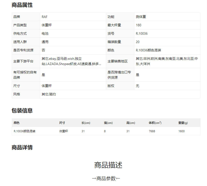 RAF Cross-border weighing scale, electronic scale, household glass panel weighing scale, precise and high-precision family weighing scale, glass pic 1