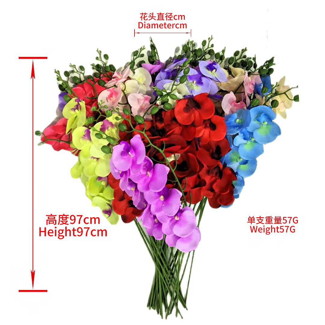 Simulated color Phalaenopsis flower bouquets, flower stems, floral art, preserved flowers, decorative bouquets, flower mud, creative handcrafted gifts details Picture