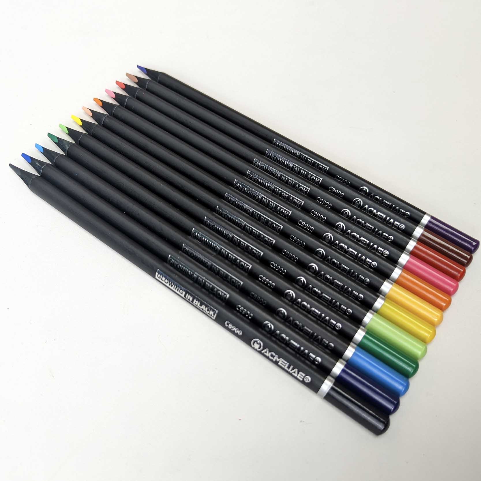 ACMELIAE 12PCS Highlight Color in Dark Paper/Paper Box details Picture