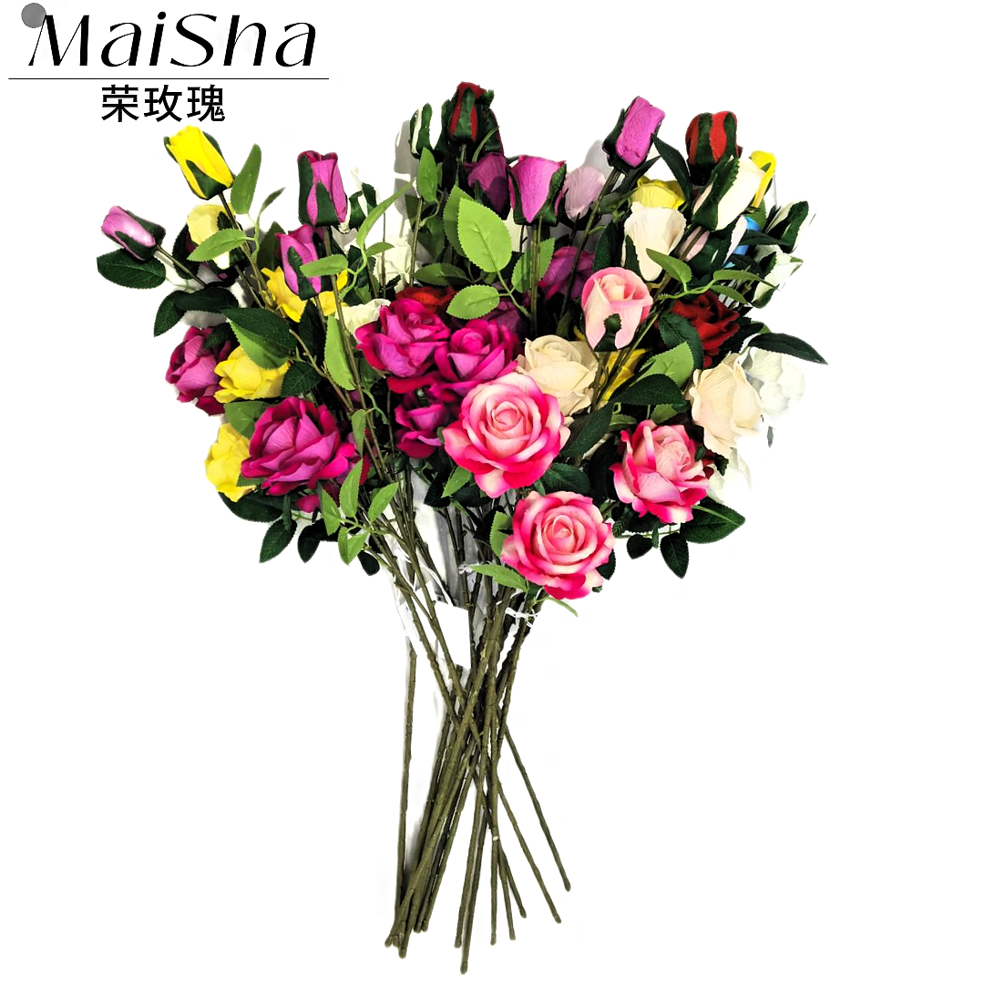 Colorful simulated rose bouquets, realistic flower arrangements, simulated plant walls, wedding decorations, and simulated flower waterfalls