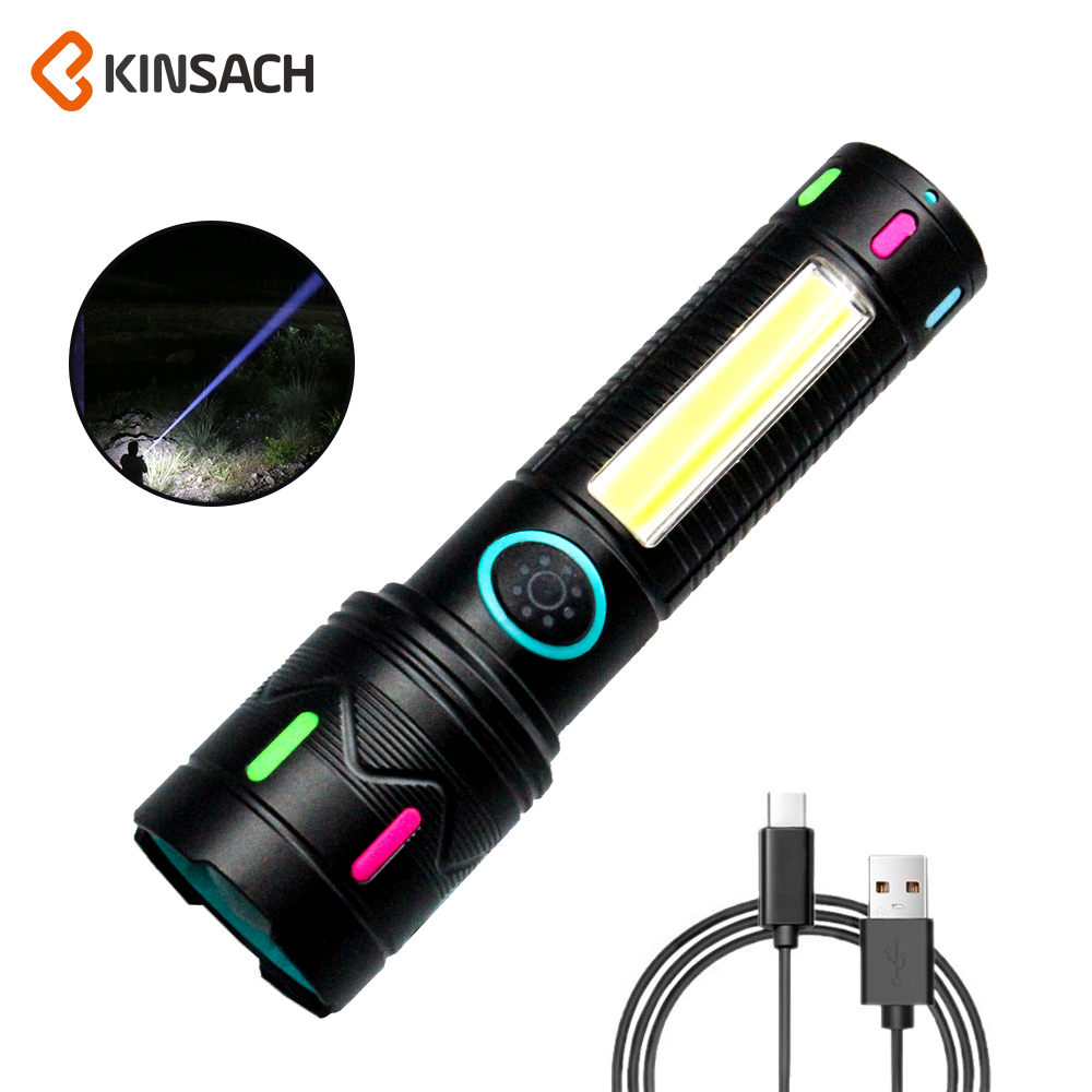 多功能LED手电筒照明灯便携风扇手电筒拉手户外应急照明神器