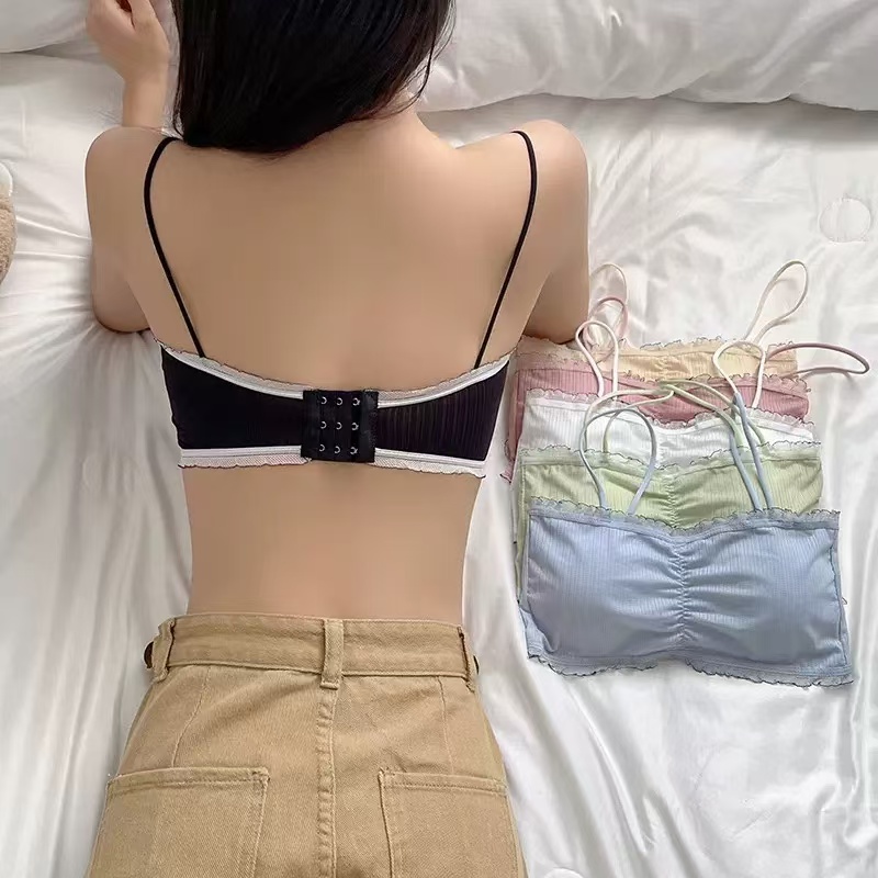 317# Export Middle East and Africa Women's halter without steel ring, lace cup face halter, comfortable back, sexy and interesting lingerie, beautiful back QNI Application Scenario