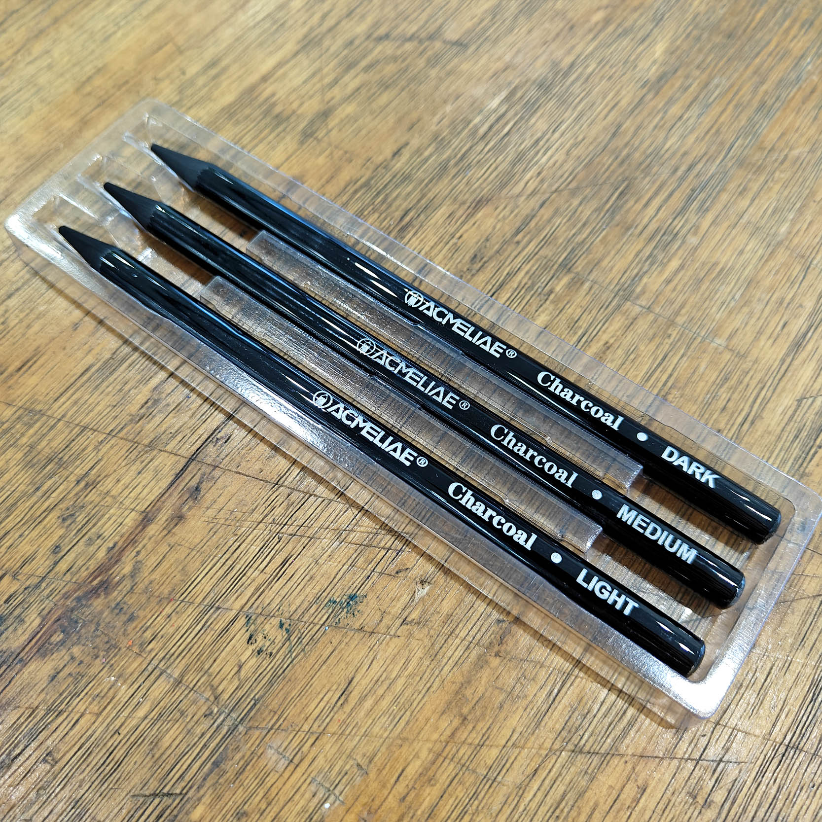 ACMELIAE Three Grade Woodfree Charcoal Pencil/Blister Card details Picture