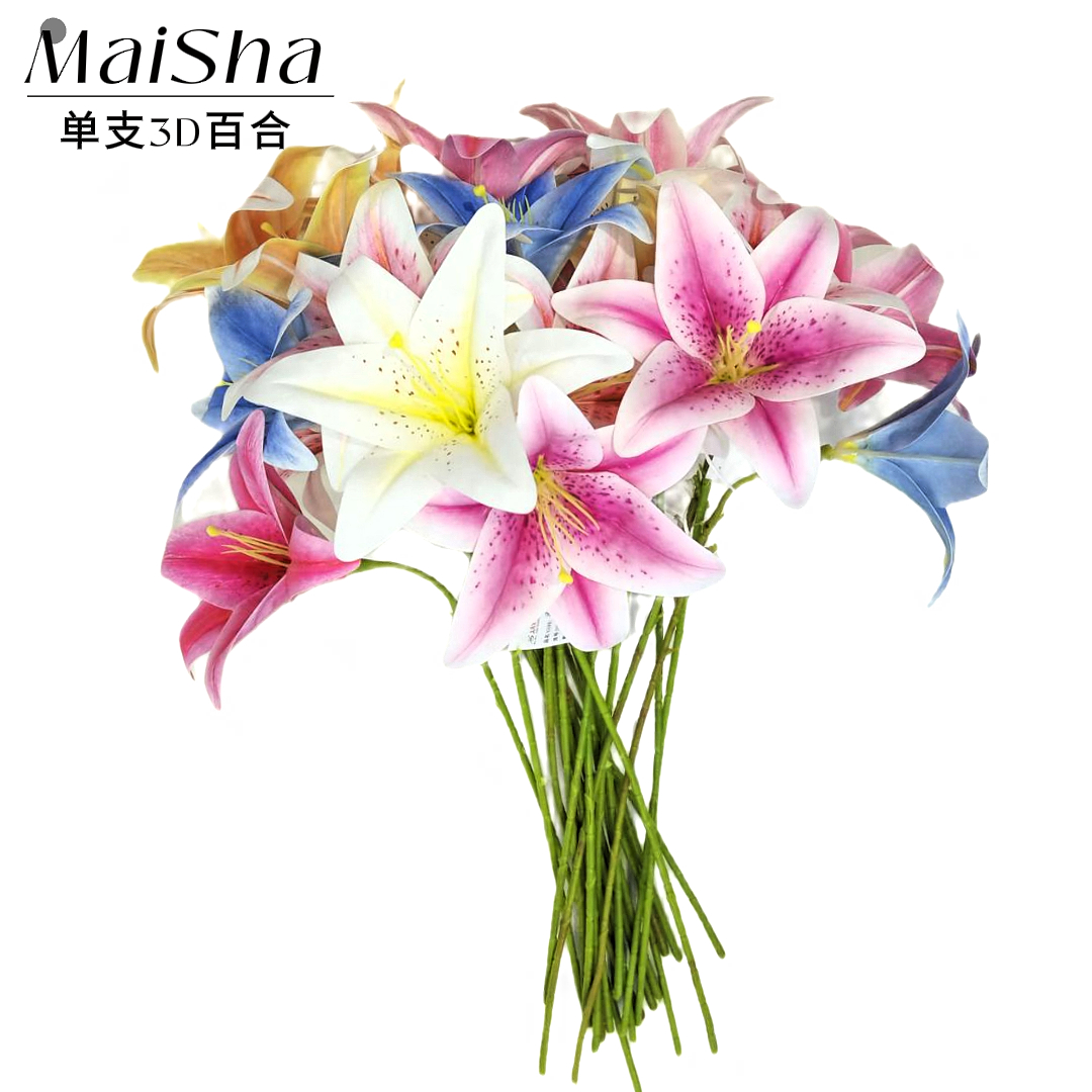 Multicolored bouquets, various artificial bouquets, floral art tapes, preserved flowers, decorative floral products pic 3