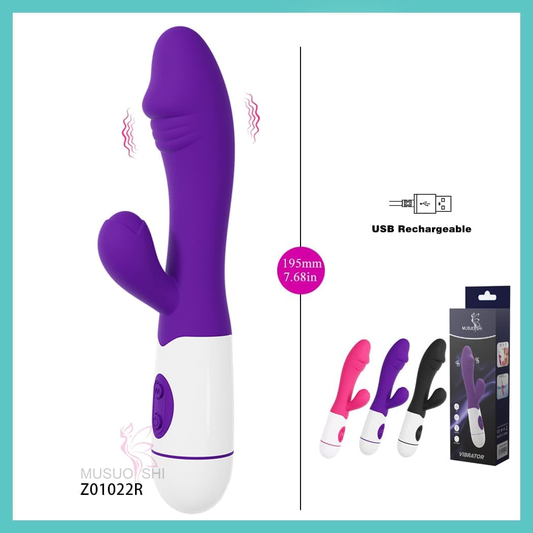 Z01022R Sex Toy Women for Sex Female Masturbation Devices 10 Speeds Massager G Spot Soft Silicone Female Vibrator  USB Rechargeable Vibrator - 7.68in, Purple, Z01022R full figure