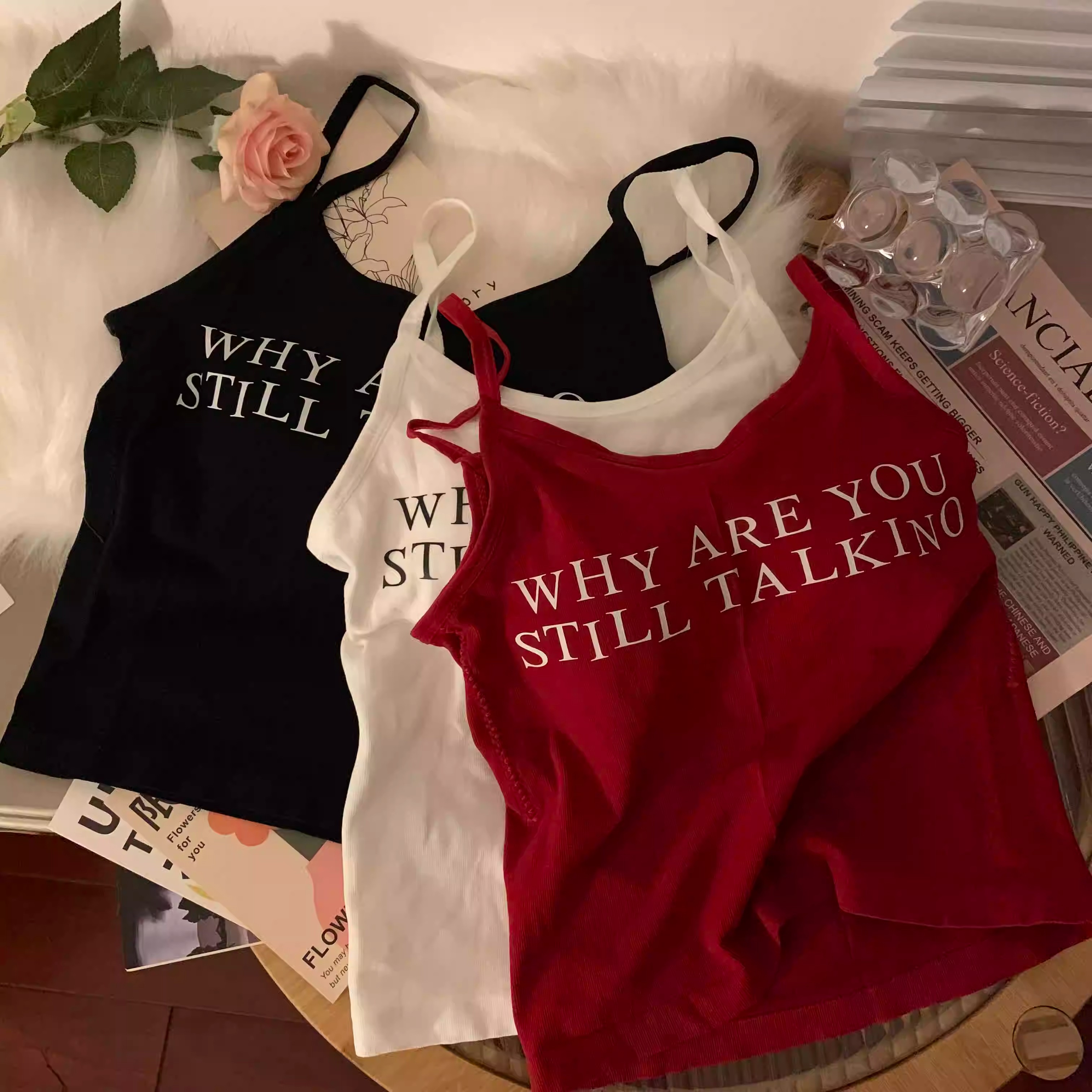 背心/吊带紧身/义乌打底衫/美背内衣/纯欲内衣产品图