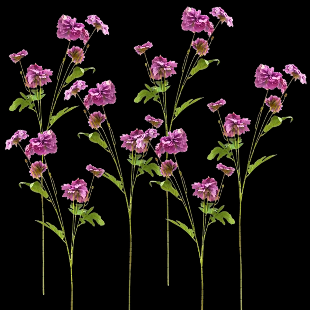 Purple flower branches, European chrysanthemums, anti-real flowers, crocheted and simulated flower arrangements, sacrificial flower decorations Item Picture