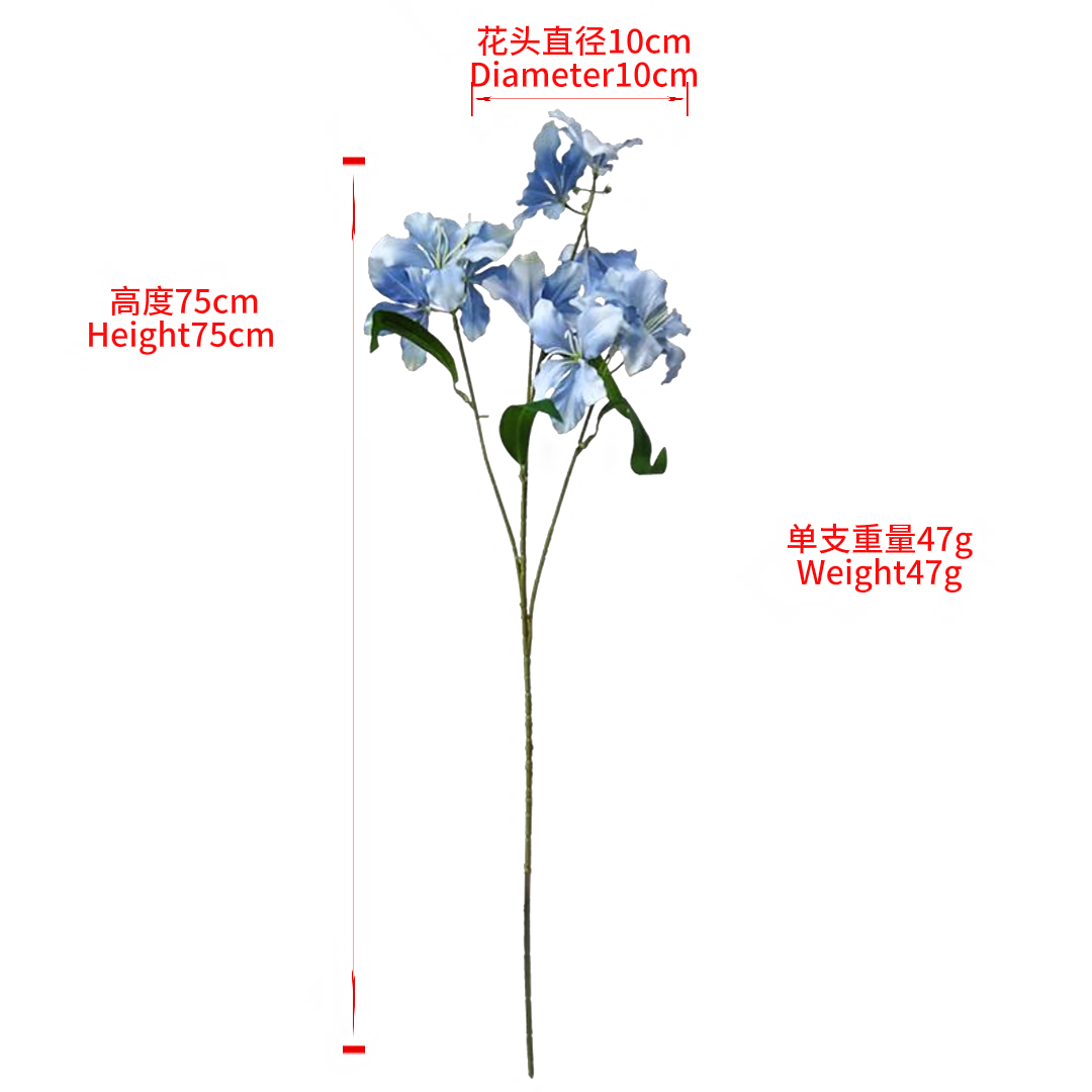 Blue flowers, ten-head lily puree, acrylic cherry narcissus flower balls, dried rose bouquets, decorative gifts details Picture
