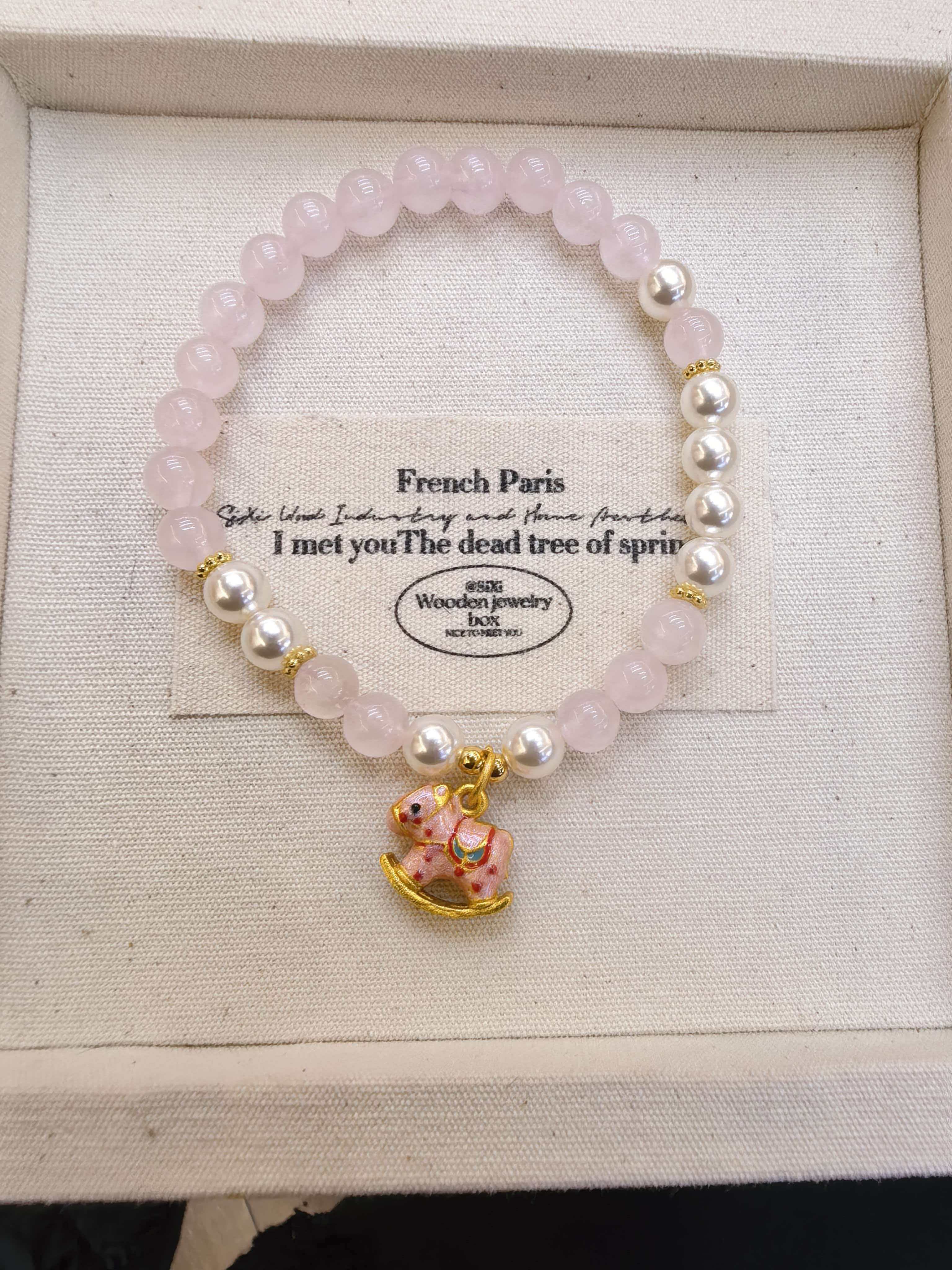 Crystal and pearl bracelets, women's fashionable accessories, couple bracelets, gifts and giveaways Specification image