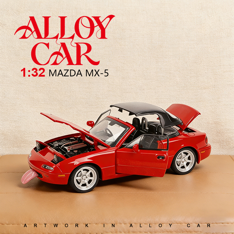 1:32 Mazda MX-5 alloy car model toy car, small car model collection, display item, children's toy car, metal car model
