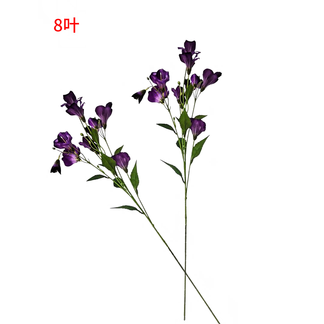 Purple flower branches, paulownia flowers, artificial flowers, realistic flower arrangement, crochet and decorative flowers for sacrificial purposes Specification image