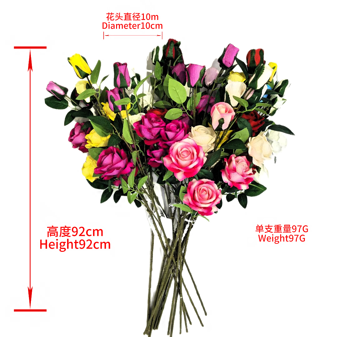 Colorful simulated rose bouquets, realistic flower arrangements, simulated plant walls, wedding decorations, and simulated flower waterfalls details Picture