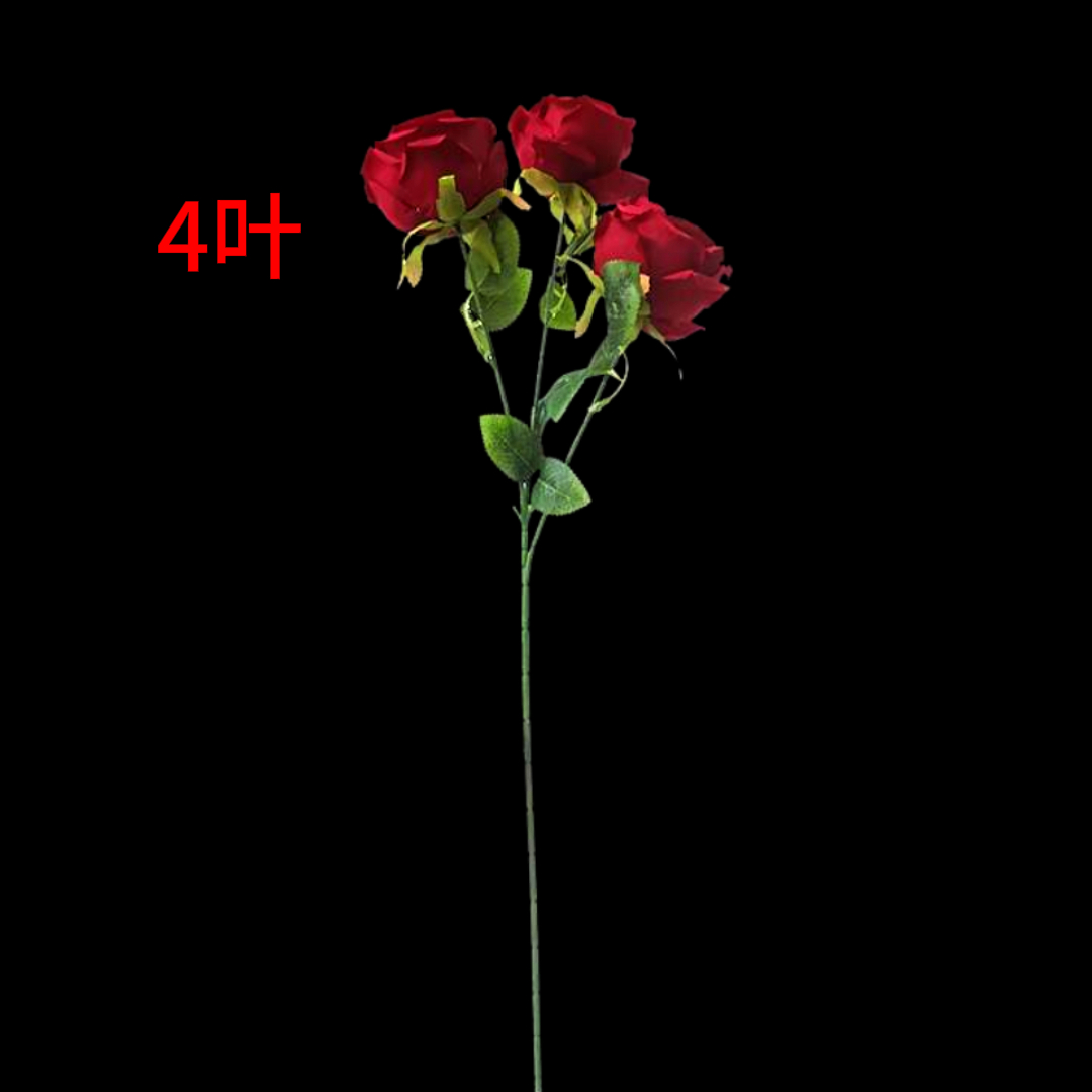 A red rose bouquet paired with a three-headed imperial concubine rose realistic flower arrangement, a simulated plant wall for wedding decoration, and a waterfall simulated floral arrangement Specification image