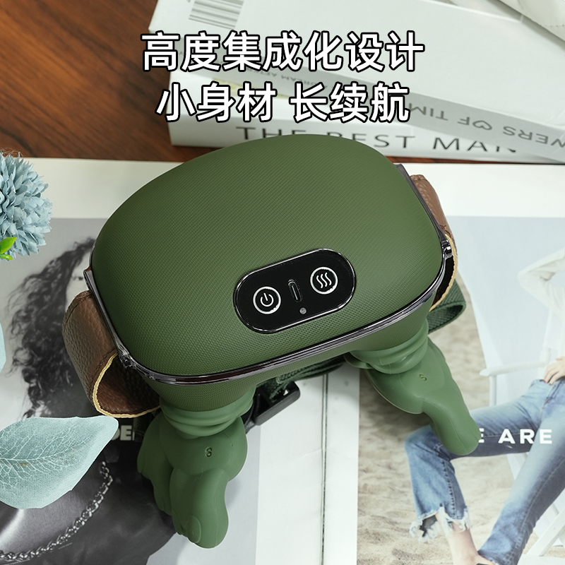 Shoulder and neck massager, green portable fascia gun, powerful massage instrument, multi-functional home muscle relaxation massage device